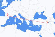 Flyg från Siirt, Turkiet till Toulouse, Frankrike