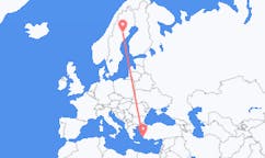 Flyg från Lycksele, Sverige till Bodrum, Turkiet