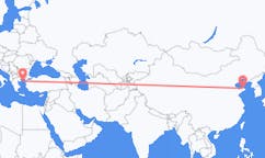 Flyrejser fra Yantai, Kina til Lemnos, Grækenland