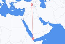 Vluchten van Balbala, Djibouti naar Siirt, Turkije