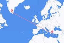 Flyreiser fra Narsarsuaq, Grønland til Mykonos, Hellas