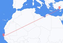 Flyrejser fra Dakar til Gazipaşa