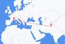 Flyg från Kabul, Afghanistan till Marseille, Frankrike