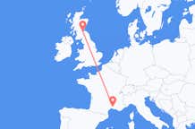 Flyrejser fra Nimes, Frankrig til Edinburgh, Skotland