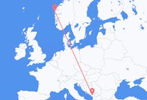 Vluchten van Podgorica, Montenegro naar Florø, Noorwegen