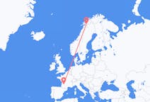 Flights from Narvik, Norway to Bergerac, France