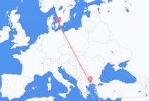 Vols de Copenhague, Danemark vers la préfecture de Kavala, Grèce