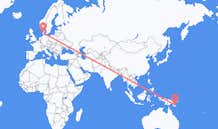 出发地 巴布亚新几内亚图菲目的地 丹麦比隆的航班