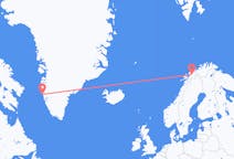 Loty z Maniitsoq, Grenlandia do Bardufossa, Norwegia