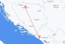 来自波斯尼亚和黑塞哥维那出发地 巴尼亚卢卡目的地 黑山蒂瓦特的航班