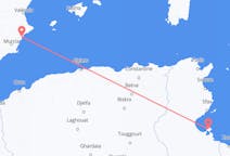 Loty z Dżerba, Tunezja z Alicante, Hiszpania