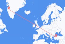 Flyrejser fra Eskişehir, Tyrkiet til Kangerlussuaq, Grønland