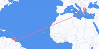 Flights from Guyana to Greece
