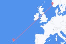 Vols de Stavanger, Norvège vers Terceira, portugal