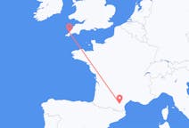 Flights from Carcassonne, France to Newquay, England