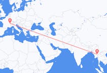 Flyg från Loikaw (regionhuvudort i Burma), Myanmar (Burma) till Genève, Schweiz