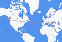 Flyreiser fra Campbell River, Canada til Samos, Hellas