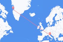 이탈리아 리미니에서 출발해 그린란드 아시아트에게(으)로 가는 항공편