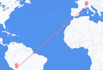 Flyg från La Paz, Bolivia till Turin, Italien
