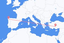Loty z Konya, Turcja do Santiago de Compostela, Hiszpania