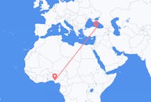 Flyreiser fra Benin by, Nigeria til Samsun, Tyrkia