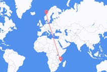 Flights from Nampula, Mozambique to Ørland, Norway