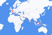 Flyg från Makassar, Indonesien till Montpellier, Frankrike