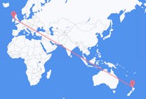 Vluchten van Auckland, Nieuw-Zeeland naar Derry, Noord-Ierland