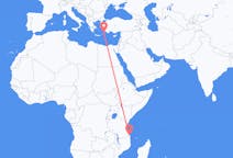 Flyg från Mtwara, Tanzania till Rhodes, England, Grekland