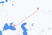 Vluchten van Sochi naar Koergan, Oblast Koergan