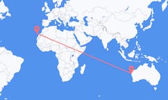Vols de Carnarvon, Australie vers Santa Cruz de Ténérife, Espagne