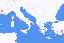 Flug frá Antalya, Tyrklandi til Nimes, Frakklandi