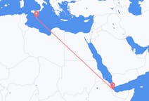 Vluchten van Balbala, Djibouti naar Malta, Malta