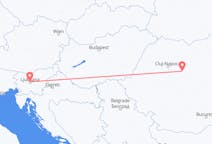 Flights from Ljubljana in Slovenia to Târgu Mureș in Romania