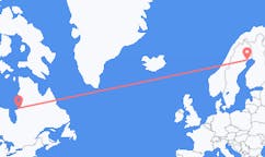 캐나다 쿠주아라픽에서 출발해 스웨덴 룰레오에게(으)로 가는 항공편