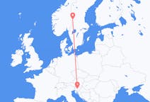 Vluchten van Ljubljana, Slovenië naar Rörbäcksnäs, Zweden