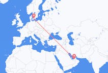 Flyrejser fra Abu Dhabi, De Forenede Arabiske Emirater til København, Danmark