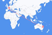 Flyrejser fra Tamworth, Australien til Marseille, Australien