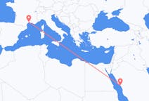 出发地 沙特阿拉伯出发地 延布目的地 法国蒙彼利埃的航班