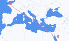 Flyreiser fra Al-`Ula, Saudi-Arabia til Rennes, Frankrike