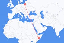 Flyg från Mogadishu, Somalia till Warszawa, Polen