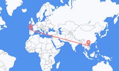 Flyg från Dong Hoi, Vietnam till Asturien, Spanien