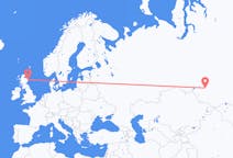 Vols de Novossibirsk, Russie pour Aberdeen, Écosse