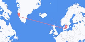 Vluchten van Groenland naar Denemarken