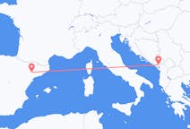 Vluchten van Lerida, Spanje naar Podgorica, Montenegro
