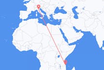 Flyrejser fra Mtwara, Tanzania til Bologna, Italien