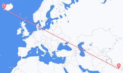 航班从尼泊尔贾纳克普尔市到雷克雅维克市，冰岛塞尔