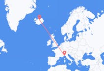 Vluchten van Akureyri naar Genua