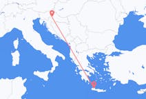 Flights from Zagreb in Croatia to Chania in Greece