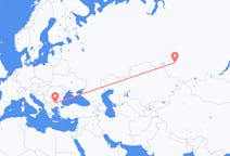 Flyreiser fra Novosibirsk, Russland til Plovdiv, Bulgaria